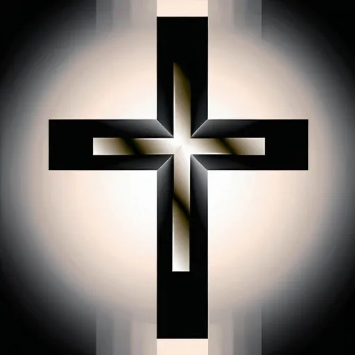 Prompt: Abstract cross black and white design