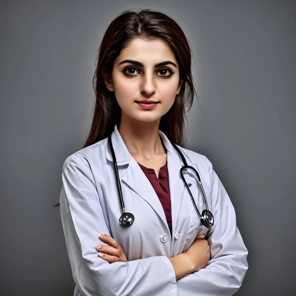 Prompt: need am female doctor image form pakistani look like real