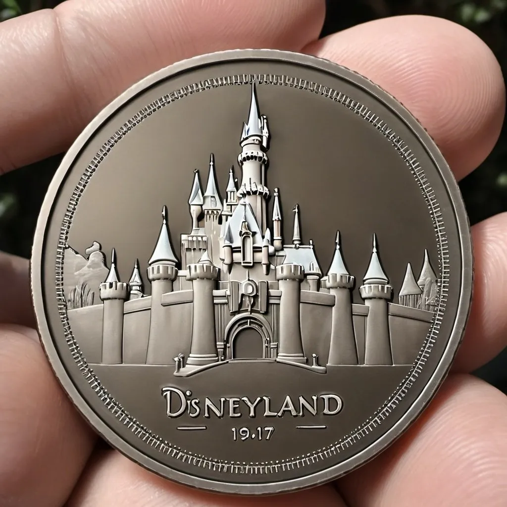 Prompt: disneyland height map coin