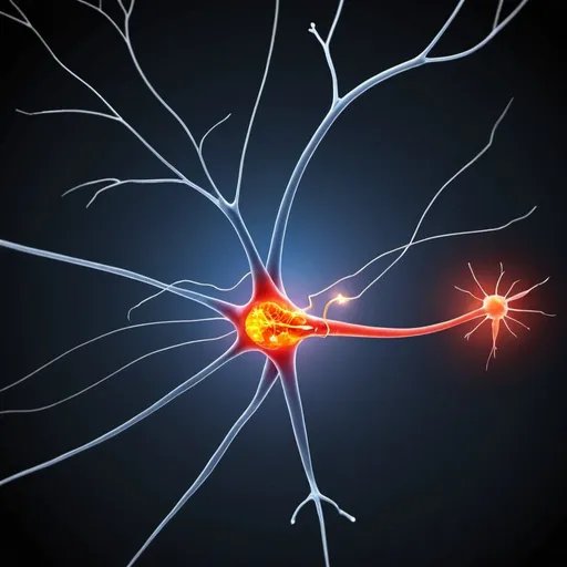 Prompt:  Illustration of a neuron firing