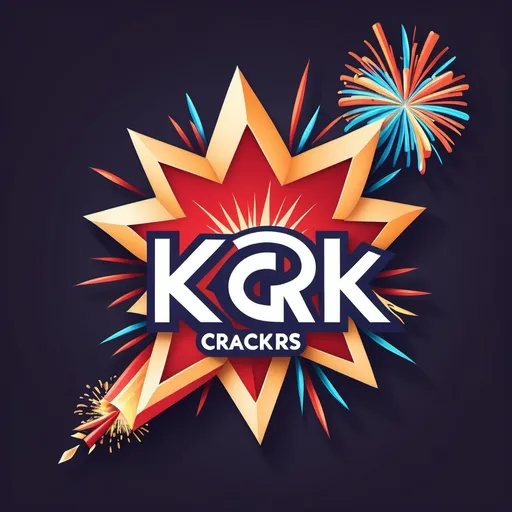 Prompt: Create a vibrant and dynamic logo for a firecrackers business named 'KGRK Crackers.' The logo should feature a central explosion or burst effect with colorful sparkles and fireworks elements emanating from the center. Use a bold, modern sans-serif font for the text 'KGRK Crackers,' with a slight curvature to convey energy and movement. The color palette should include traditional fireworks colors like red, gold, blue, and green, creating a festive and exciting look. The overall shape should be circular, resembling a burst, ensuring balance and versatility. The design should be visually striking, memorable, and suitable for various applications, including packaging and digital platforms