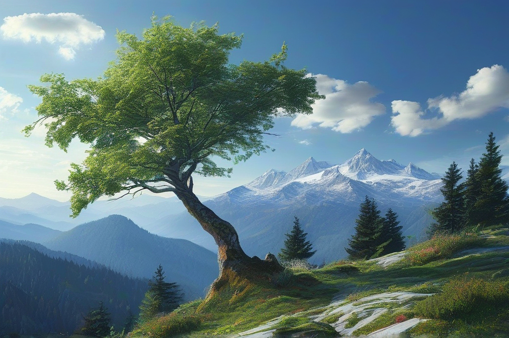 Prompt: ladnscape of montains