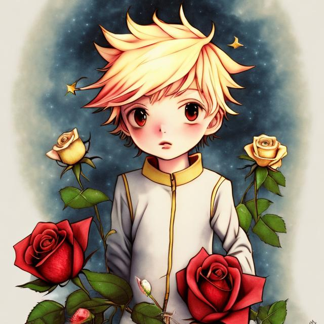 Prompt: the little prince and a rose style wallpaper
pencil art
