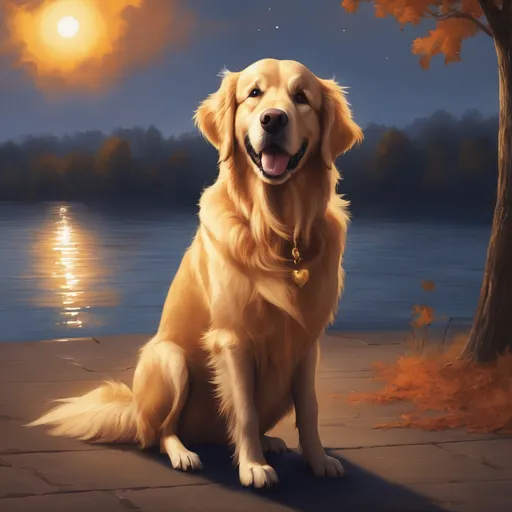 Prompt: And so, night after night, Sparky the grown golden retriever continued his secret missions, leaving paw prints of love and magic wherever he went. As the sun peeked over the horizon, he would return home, his heart filled with the memories of his extraordinary escapades. Though his family remained unaware of his nocturnal adventures, Sparky knew that he had a unique role to play in the world, a role that brought joy to others and enriched his own existence beyond measure.