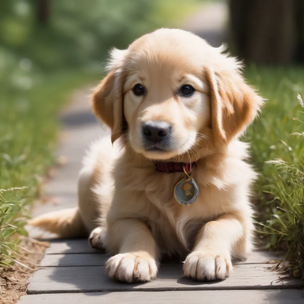 Prompt: But Sparky the golden retriever secret life wasn't just about adventure – it was also about helping others. Whenever he stumbled upon someone in need – a lost kitten, a stranded bird, or even a scared child – he would lend a paw, guiding them to safety with his gentle presence and unwavering courage.