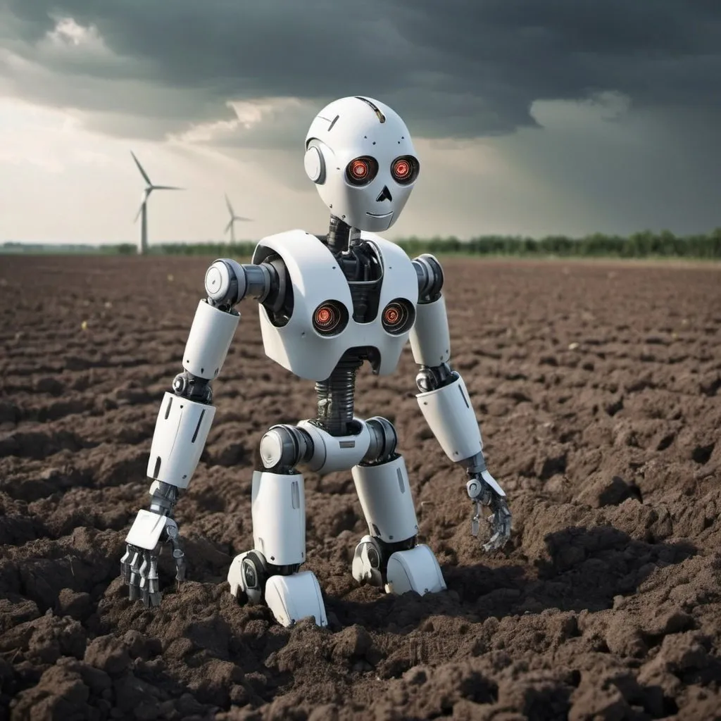 Prompt: after after a nuclear the world is desolate. only crop robots are left.
humans have to fight the robots from killing off nature



