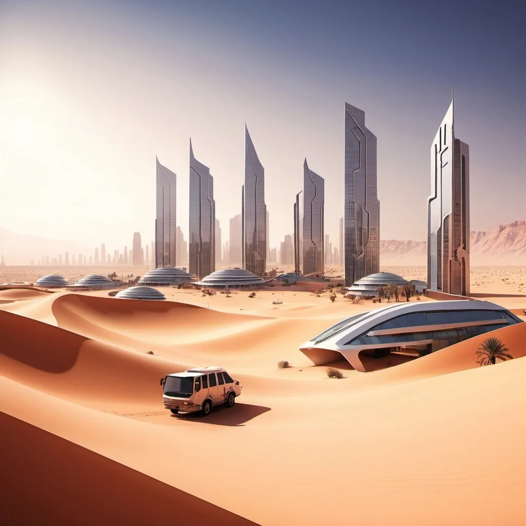 Prompt: modern city in desert