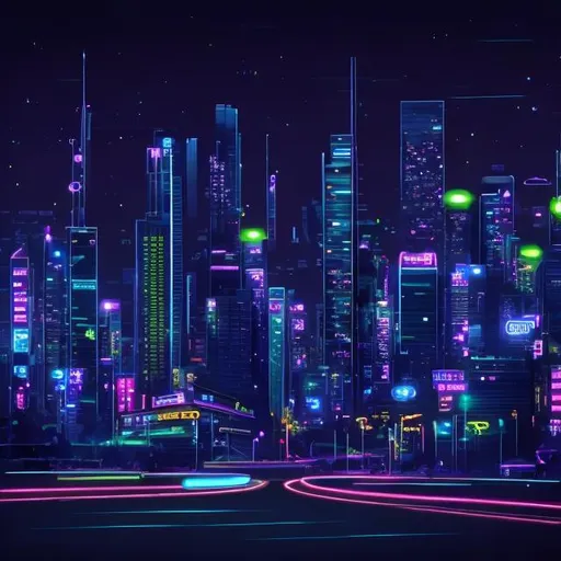 Prompt: neon city night
