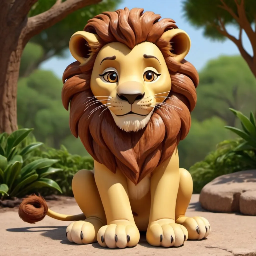 Prompt: Lion cartoon sitting