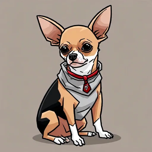 Prompt: Chihuahua sitting in <mymodel> artsyle 