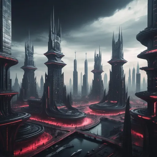 Prompt: futuristic satanic city