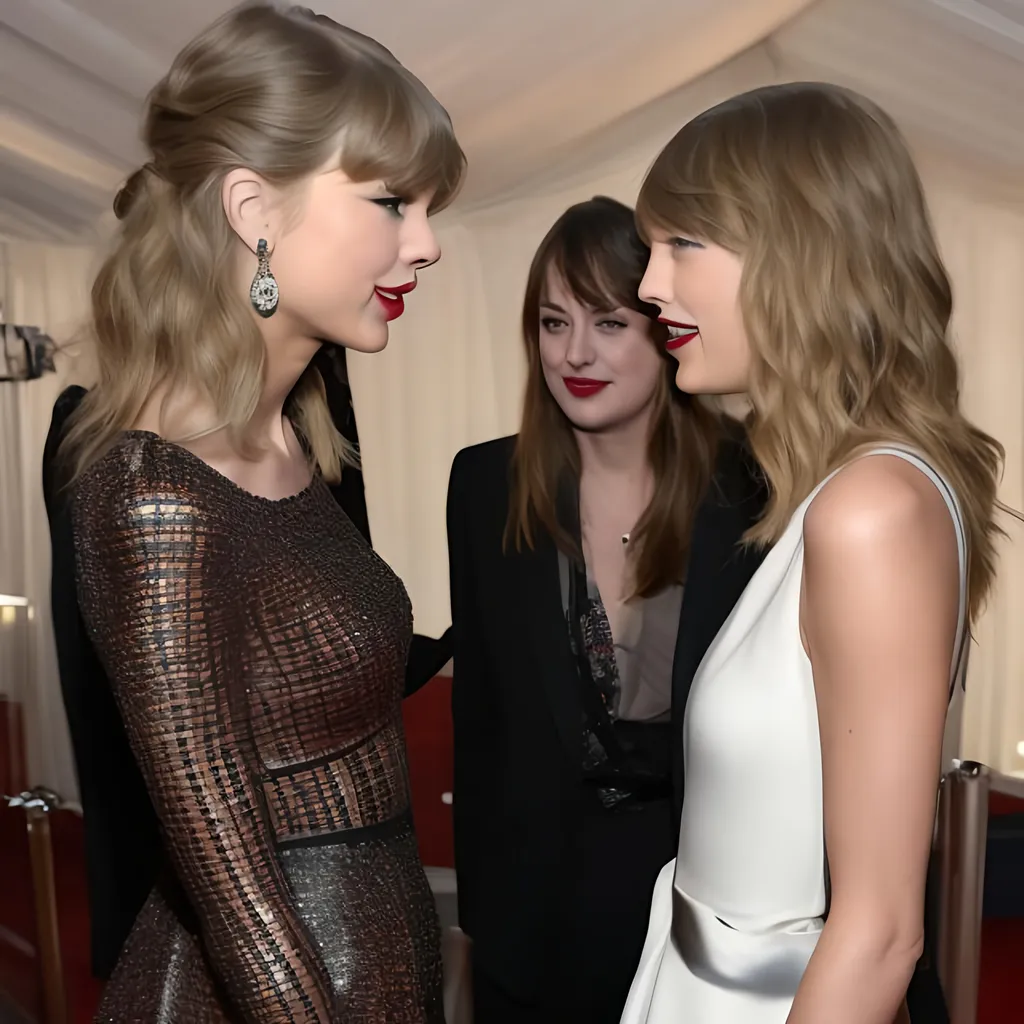 Prompt: Taylor Swift meets Dakota Johnson 