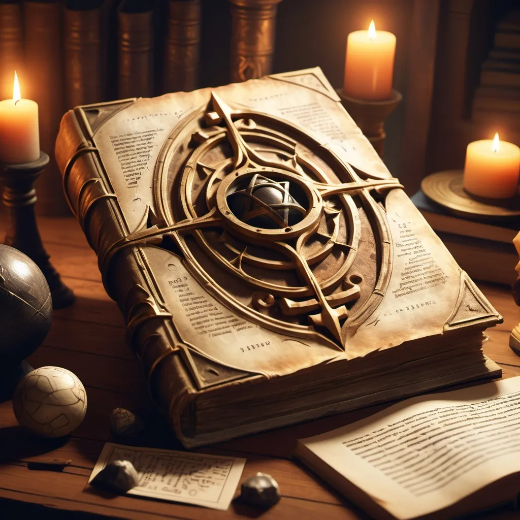 Prompt: hyper-realistic Spell tomb of MYST, Old book,  magic,  fantasy character art, illustration, dnd, warm tone