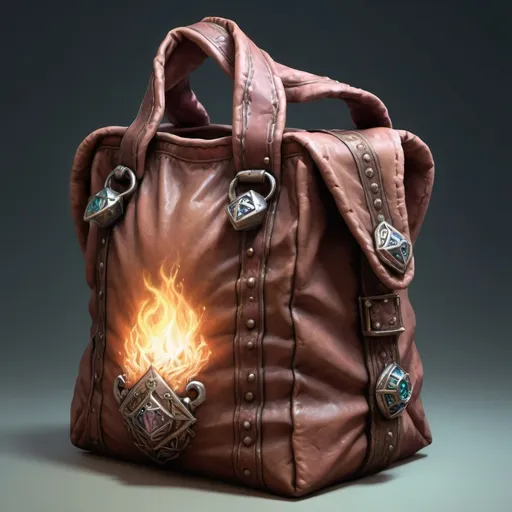 Prompt: hyper-realistic magical bag of holding, fantasy character art, illustration, dnd