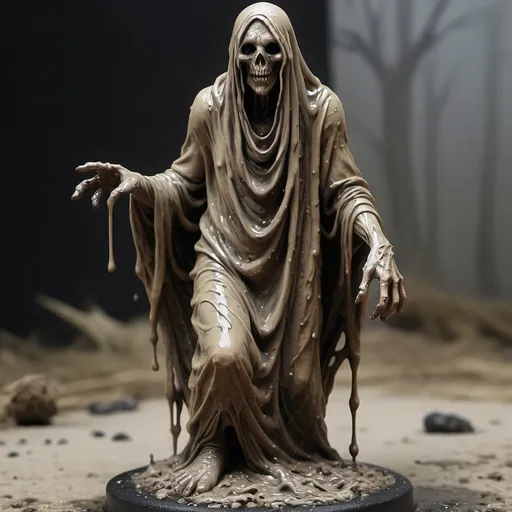 Prompt: Hyper-realistic, muddy oil ghost figure, fantasy character, D&D