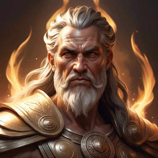 Prompt: hyper-realistic  Father of the gods, powerful creator, fantasy character art, illustration, dnd, warm tone