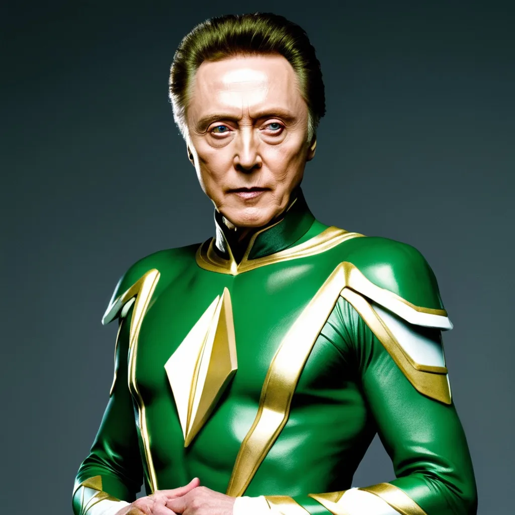 Prompt: Christopher Walken as the Green Power Ranger