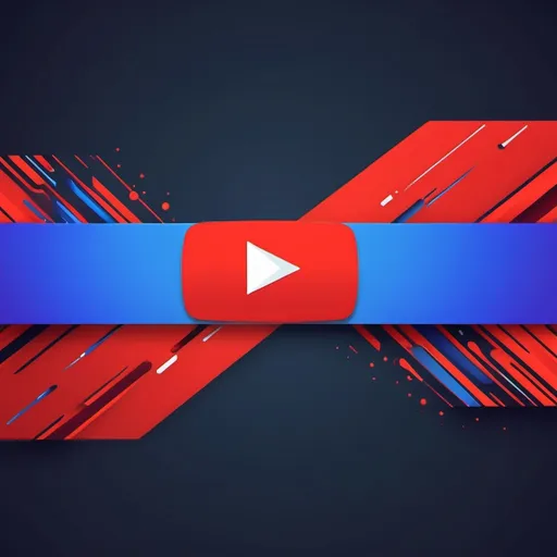 Prompt: YOUTUBE RED AND BLUE BANNER