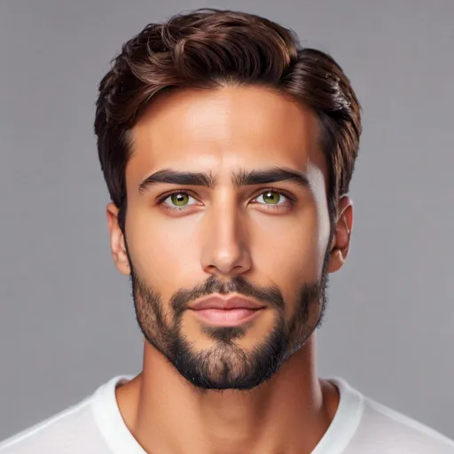Prompt: <mymodel> Composite face of a 30-year-old man, hyper-realistic, photorealistic, Well-Defined Brow Ridge, deep-set green eyes, strong chiseled jawline and chin, short wavy hair, tapering at the back, with moderately full beard, high cheekbones, subtle contour nose, defined nostrils, defined lips, tanned complexion, high quality, photorealism, detailed features, realistic, symmetrical, green eyes, chiseled jawline, wavy hair, full beard, high cheekbones, detailed nose, photorealistic lighting, smile, standing at the street, speedo, full body,