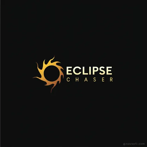Prompt: Could you create me company logo for company named Data Eclipse Chaser with colors gold and black
