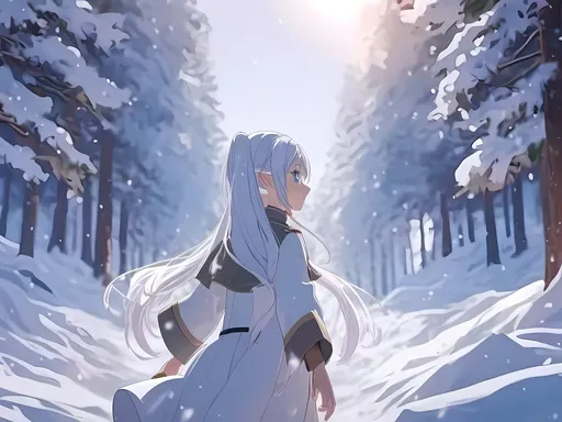 Prompt: Majestic 3D rendering of <mymodel> traveling through the snow, realistic snow textures, snow-covered pine trees, detailed fur with glistening snowflakes, intense and focused gaze, high quality, highres, ultra-detailed, realistic, snowy landscape, 3D rendering, cool tones, snowy atmosphere, winter wonderland, detailed eyes, professional, natural lighting