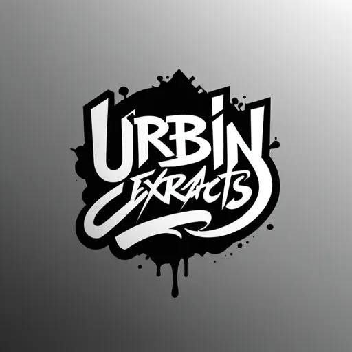 Prompt: Urbin Extracts graffiti lettering. Minimal colors. Logo