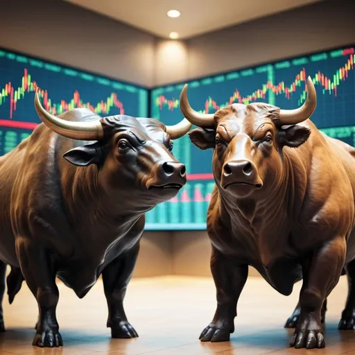Prompt: Stock market with Bull and Bear
