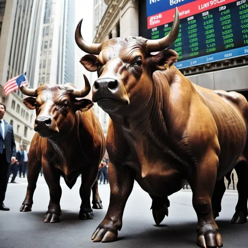 Prompt: Stock market with Bull and Bear