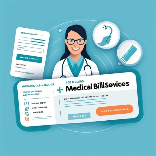 Prompt: Add a Background:

Use a light blue or white background to give it a clean and medical look.

Title Text:

Add "Medical Billing Services" at the top in a bold, professional font.
You can use fonts like Helvetica, Arial, or Poppins for a clean look.
Illustration of Medical Billing Expert:

Use elements to search for a friendly illustration of a person with a clipboard or a medical icon. You can add a graphic that represents billing or medical services.

List of Services:

Add a text box and list key services:
Claims Entry
Insurance Verification
Eligibility Check
Telehealth Billing
Mental Health Billing
Payment Posting
Denials Management
Icons for Each Service (optional):

Use small icons next to each service to make the list visually engaging.
Add a Logo or Placeholder:

In the top left, add a placeholder or your logo if you have one. Label it “Medical Billing Solutions.”