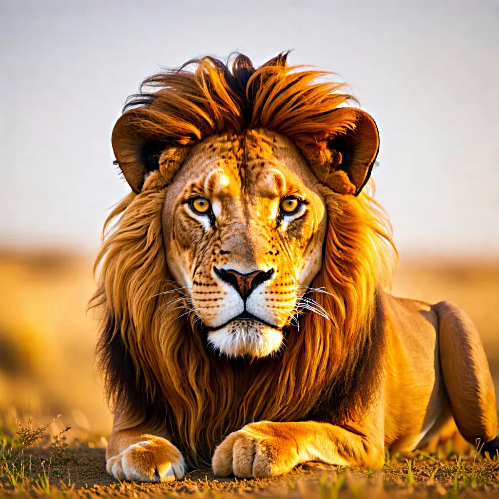 Prompt: (lion head), fierce and majestic, detailed mane, powerful features, lifelike expression, high contrast, warm golden tones, dramatic lighting, softly blurred background of a savannah landscape, captivating gaze, ultra-detailed, anatomical precision, evoking strength and nobility, emphasis on texture and depth, stunning realism, nature’s raw beauty, 4K quality.