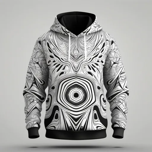 Prompt: create me a png hoodie template design of abstract patterns