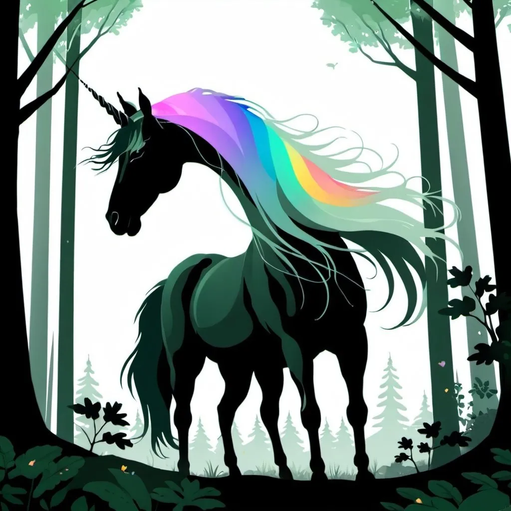 Prompt: unicorn in forest