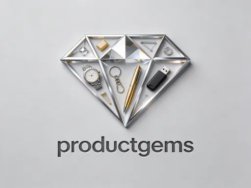 Prompt: can you make me a photo of products like random products in a gem like diamond of smoething as a logo my company is called productgems