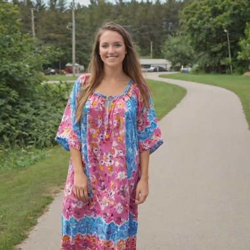 Prompt: brittany broski in a muumuu