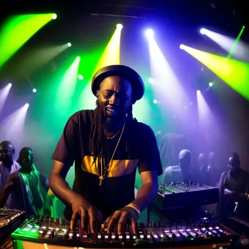 Prompt: A reggae DJ in a club in Nairobi
