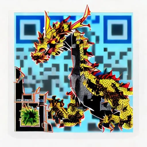 Prompt: ultrarealistic dragon in 4k with a castle and sunset in the backgroud, qr code more rilevant