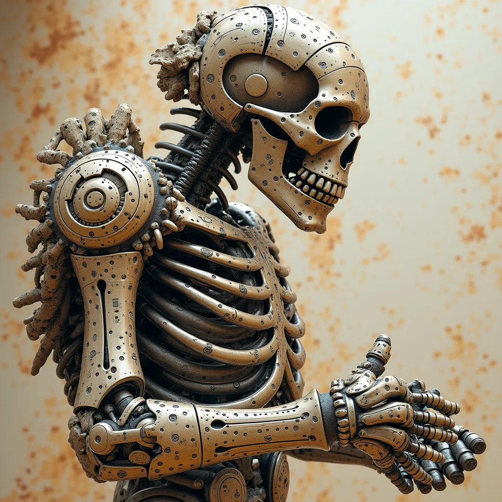 Prompt: Keith Thompson Style art. Masterpiece quality, high definition. Armored skeleton