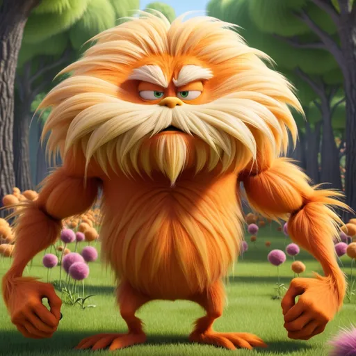 Prompt: The Lorax doing steroids.