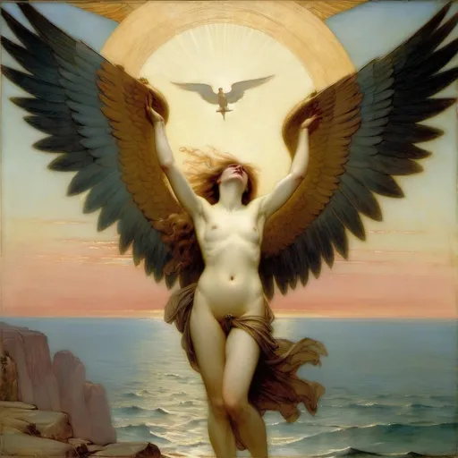 Prompt: The Lament for Icarus, 1898 by Herbert James Draper