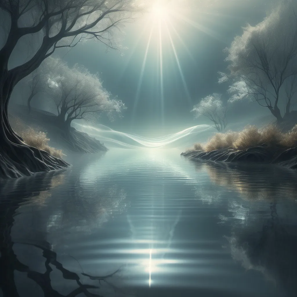 Prompt: (phrase “Why Does Nobody Remember Me in This World”), ethereal atmosphere, melancholic, mystical scenery, dreamlike landscape, soft (mute colors), intricate details, surreal elements, reflections on water, faded memories, enchanting light rays, wavy contours, sense of longing and isolation, high resolution, ultra-detailed composition.