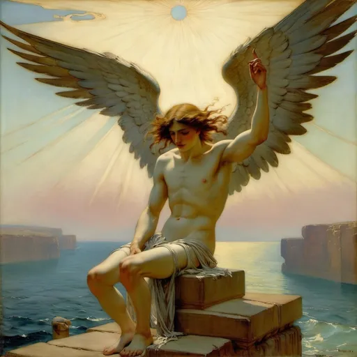 Prompt: The Lament for Icarus, 1898 by Herbert James Draper