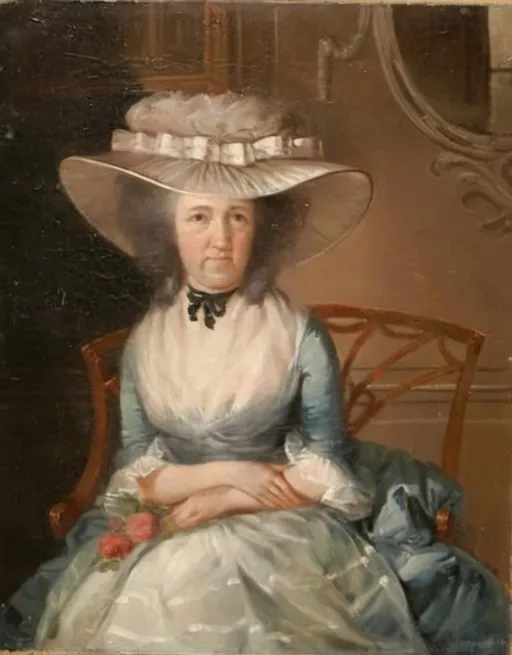 Prompt: William Johnson's portrait of Henrietta Nelson (c. 1780)