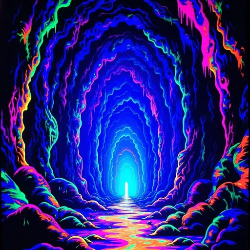 Prompt: (Giant void swirling with magical light), deep pit vortex, glowing neon colors, dark exterior, mysterious ambiance, energetic and ethereal light patterns swirling, grainy texture, low resolution for a vintage aesthetic, a surreal dream-like atmosphere. Capture the essence of magic and depth in this captivating scene. (Black light art)