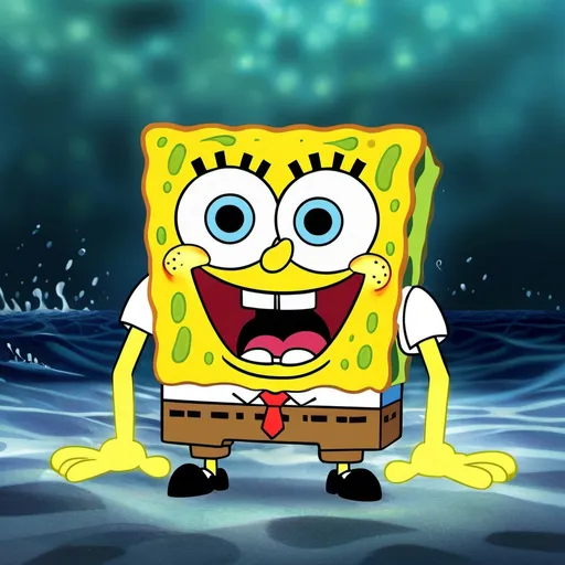 Prompt: SpongeBob having an absolute mental meltdown