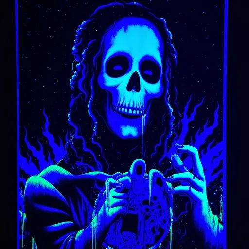 Prompt: Ghoul (black light art)