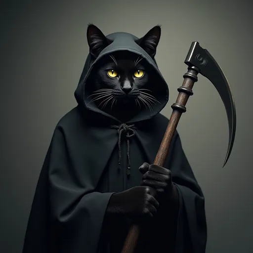 Prompt: Cat dressed as grim reaper