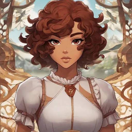 Prompt: A beautiful young 14 year old ((Latina)) evil anime light elemental princess with light brown skin and a symmetrical round cute face with big lips. She has a strong curvy body with a small waist. She has short curly reddish brown hair that curves to the left side of her head and reddish brown eyebrows. She wears a beautiful white short princess dress with gold and she wears a short white skirt. She wears white boots with gold on it. She has big brightly glowing yellow eyes and white pupils. She has long eyelashes. She wears a small golden tiara. She has a yellow aura around her. She is standing in a beautiful field of gold and she is smiling you with her glowing yellow eyes. Beautiful scene art. Full body art. {{{{high quality art}}}} ((light goddess)). Illustration. Concept art. Symmetrical face. Digital. Perfectly drawn. A cool background. Five fingers, yellow glowing eyes, full view of dress