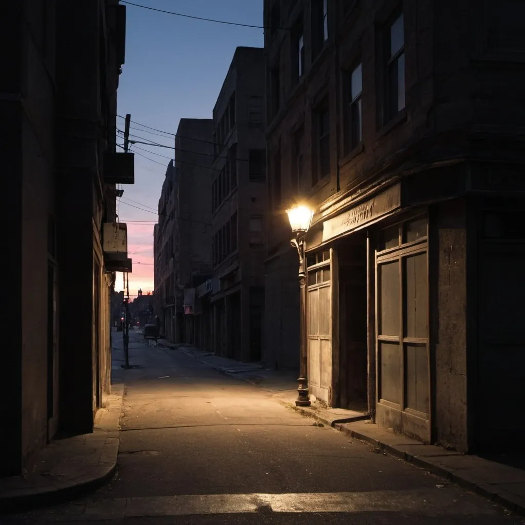 Prompt: the useless dawn finds me in a deserted street corner