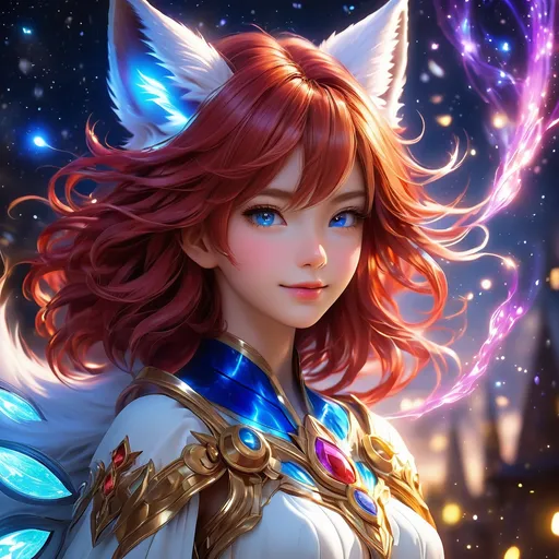 Prompt: full body, oil painting, fantasy, ((anthropomorphic furry fox girl)), red-furred-female, ((beautiful detailed face and glowing anime blue eyes)) red hair, straight hair, fox ears, rosy cheeks, smiling, looking at the viewer| Elemental star wizard wearing intricate glowing blue and white dress casting a spell, #3238, UHD, hd , 8k eyes, detailed face, big anime dreamy eyes, 8k eyes, intricate details, insanely detailed, masterpiece, cinematic lighting, 8k, complementary colors, golden ratio, octane render, volumetric lighting, unreal 5, artwork, concept art, cover, top model, light on hair colorful glamourous hyperdetailed medieval city background, intricate hyperdetailed breathtaking colorful glamorous scenic view landscape, ultra-fine details, hyper-focused, deep colors, dramatic lighting, ambient lighting god rays | by sakimi chan, artgerm, wlop, pixiv, tumblr, instagram, deviantart
Vivid purple mantis surrounded by glowing swirling iridescent violet energy as it prepares to Obliterate the world
Black guy brown skin 
Within this 8K anime-style but also a captivating Digimon companion standing by your side. The bee, with its glowing brown skin and animated afro hairstyle, exudes vitality. In your grasp, the luminous lightsaber adds an element of forceful determination, all meticulously detailed in the anime aesthetic.

Your focused expression as you tap into the force is complemented by the presence of your Digimon companion. This digital creature, intricately designed in the high-definition resolution, stands by your side, ready for the cosmic adventure. Against the futuristic dreamscape backdrop, swirling galaxies and vivid lighting create an enchanting atmosphere.

Together, you and your Digimon companion become central figures in this 8K anime masterpiece, blending dynamic character design, force manipulation, and the digital mystique of the Digimon universe, all rendered in stunning detail.
