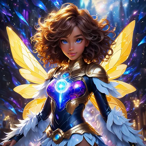 Prompt: full body, oil painting, fantasy, ((anthropomorphic furry bee girl)), red-furred-female, ((beautiful detailed face and glowing anime blue eyes)) long curly brown hair, straight hair, fox ears, rosy cheeks, smiling, looking at the viewer| Elemental star wizard wearing intricate glowing blue and white dress casting a spell, #3238, UHD, hd , 8k eyes, detailed face, big anime dreamy eyes, 8k eyes, intricate details, insanely detailed, masterpiece, cinematic lighting, 8k, complementary colors, golden ratio, octane render, volumetric lighting, unreal 5, artwork, concept art, cover, top model, light on hair colorful glamourous hyperdetailed medieval city background, intricate hyperdetailed breathtaking colorful glamorous scenic view landscape, ultra-fine details, hyper-focused, deep colors, dramatic lighting, ambient lighting god rays | by sakimi chan, artgerm, wlop, pixiv, tumblr, instagram, deviantart
Vivid purple mantis surrounded by glowing swirling iridescent violet energy as it prepares to Obliterate the world
Black guy brown skin 
Within this 8K anime-style but also a captivating Digimon companion standing by your side. The bee, with its glowing brown skin and animated afro hairstyle, exudes vitality. In your grasp, the luminous lightsaber adds an element of forceful determination, all meticulously detailed in the anime aesthetic.

Your focused expression as you tap into the force is complemented by the presence of your Digimon companion. This digital creature, intricately designed in the high-definition resolution, stands by your side, ready for the cosmic adventure. Against the futuristic dreamscape backdrop, swirling galaxies and vivid lighting create an enchanting atmosphere.

Together, you and your Digimon companion become central figures in this 8K anime masterpiece, blending dynamic character design, force manipulation, and the digital mystique of the Digimon universe, all rendered in stunning detail.
